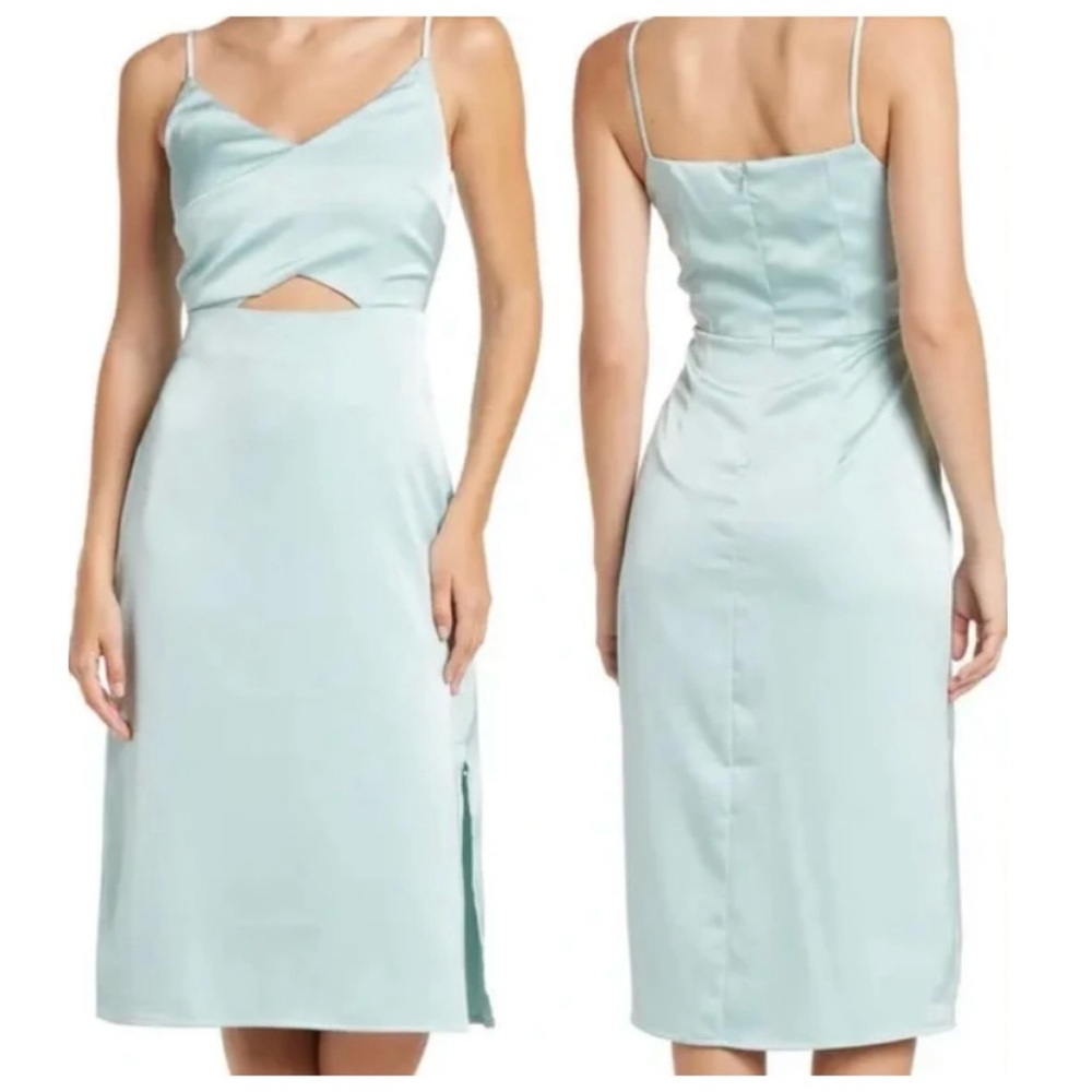 Sam Edelman Cutout Satin Cami Midi Dress New